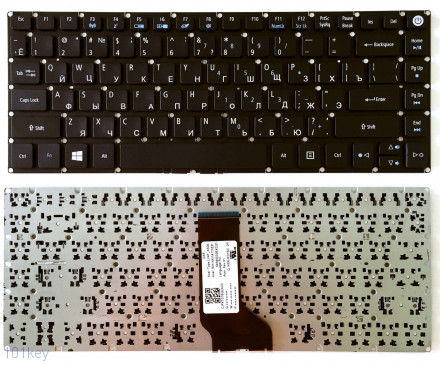 Клавиатура для ноутбуков Acer Aspire E5-473, E5-422, E5-474, E5-491G черная, без рамки
