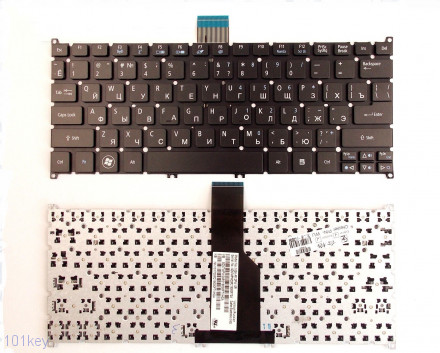 Клавиатура для ноутбуков Acer Aspire V5-122, V5-122P черная, без рамки