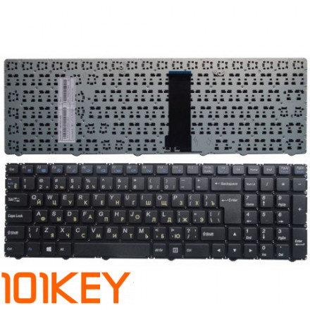 Клавиатура для ноутбука DNS 0801150, 0801056, 0801007, Clevo WA50, MP-13M16SU-430 черная, без рамки, большой Enter