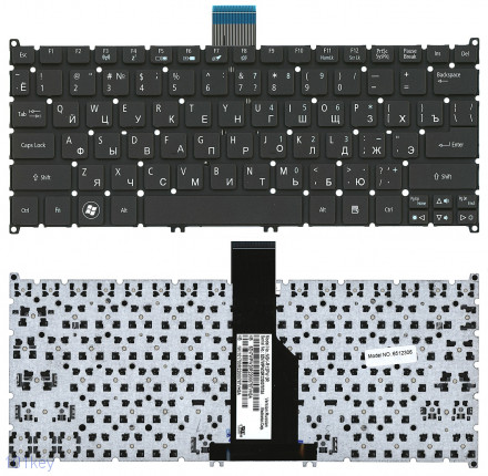 Клавиатура для ноутбуков Acer Aspire серий S3, S3-391, S3-951, S5-391, V5-121, V5-122P, V5-171; Aspire One B113, Aspire One 725, Aspire One 756; TravelMate B1 черная