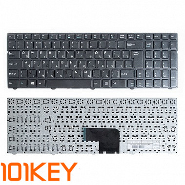 Клавиатура для ноутбука DNS Pegatron C15, C15B, C17A / Dexp C17B черная, с рамкой