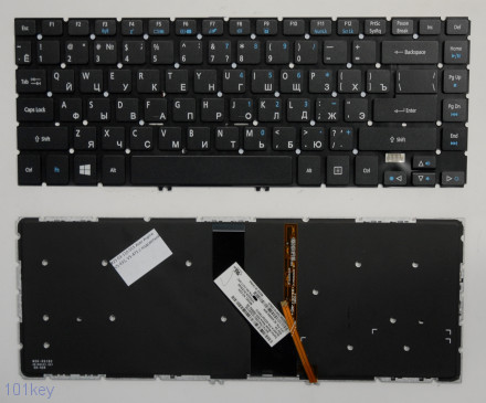 Клавиатура для ноутбуков Acer Aspire V5-431, V5-471, V5-471G, V5-471PG черная, с подсветкой