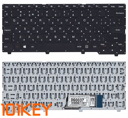 Клавиатура для ноутбука Lenovo Ideapad 100S-11IBY черная, без рамки