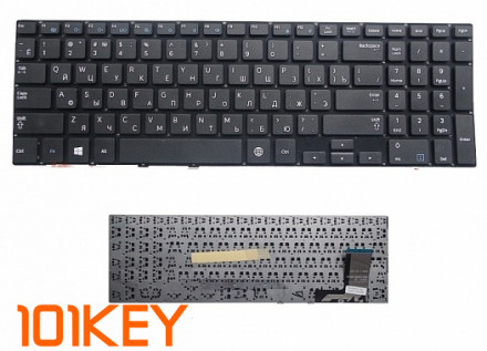 Клавиатура для ноутбука Samsung NP370R5E, NP370R5V, NP450R5E, NP450R5V, NP470R5E, NP510R5E, NP510R5V черная, без рамки