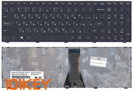 Клавиатура для ноутбука Lenovo IdeaPad G50-30, G50-45, G50-70, B50-30 черная, рамка черная