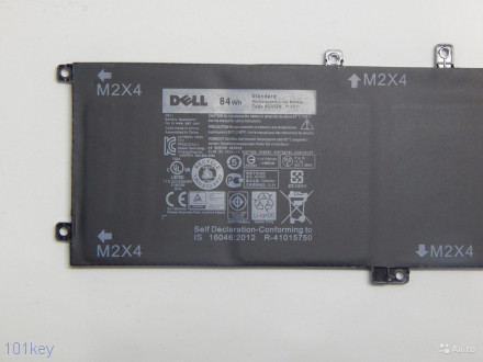 Аккумулятор для ноутбуков Dell XPS 15 9550  type 4GVGH, 1P6KD 11.4v 7260mAh 84Wh ORIGINAL