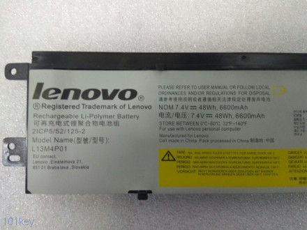Аккумулятор для ноутбуков Lenovo L13M4P01 7.4v 6600mAh ORIGINAL