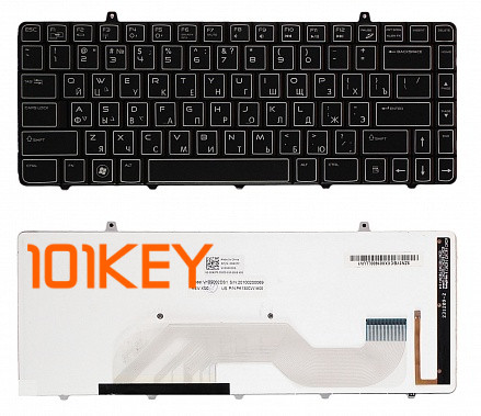 Клавиатура для ноутбука Dell Alienware M11X R2, R3 черная, с подсветкой