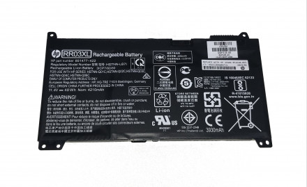 Аккумулятор HP RR03XL 11.4Vdc 4000mAh 48Wh для ноутбука HP, 851610-855
