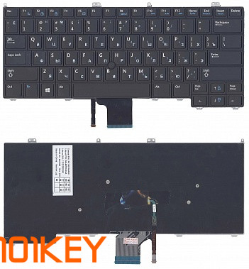 Клавиатура для ноутбука Dell Latitude E7000, E7240, E7440 черная, с джойстиком
