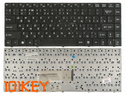 Клавиатура для ноутбука MSI CX480, X350, X360, X370, X42,0 X460, X460DX черная, с рамкой