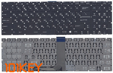 Клавиатура для ноутбука MSI GS60, GS70, GP62, GL72, GE72, GT72 черная, без рамки
