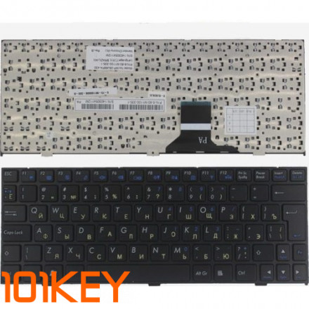Клавиатура для ноутбука DNS 0121598, 0121595 0121905, 0128279, 0130182, 0131339, Clevo M1100, M1111, M1115, ViewSonic VNB-109, VNB109 черная, с рамкой