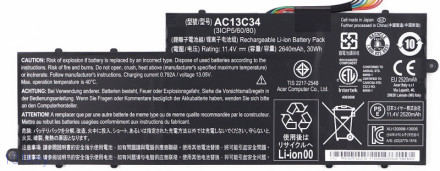 Аккумулятор для ноутбуков Acer AC13C34 11.4V 2600mAh ORIGINAL
