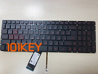 Клавиатура для ноутбука Acer Aspire VX5-591G, VX5-591, VX15, VN7-593 черная, красные кнопки, с подсветкой